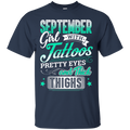 September girl with tattoos pretty eyes and thick things T-shirts CustomCat