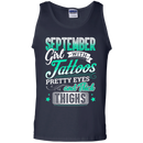 September girl with tattoos pretty eyes and thick things T-shirts CustomCat