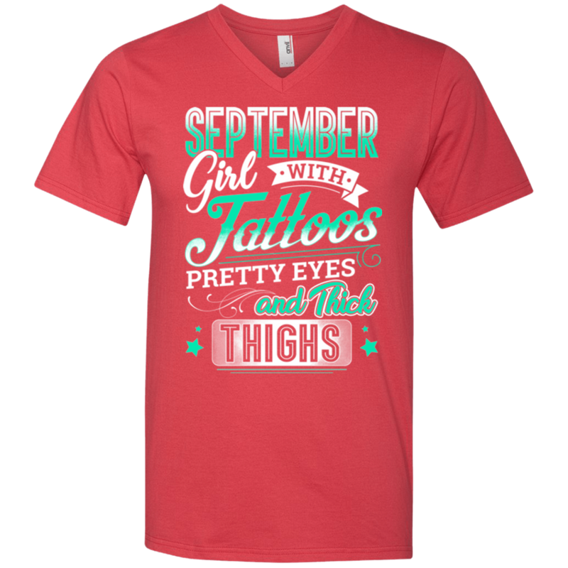 September girl with tattoos pretty eyes and thick things T-shirts CustomCat