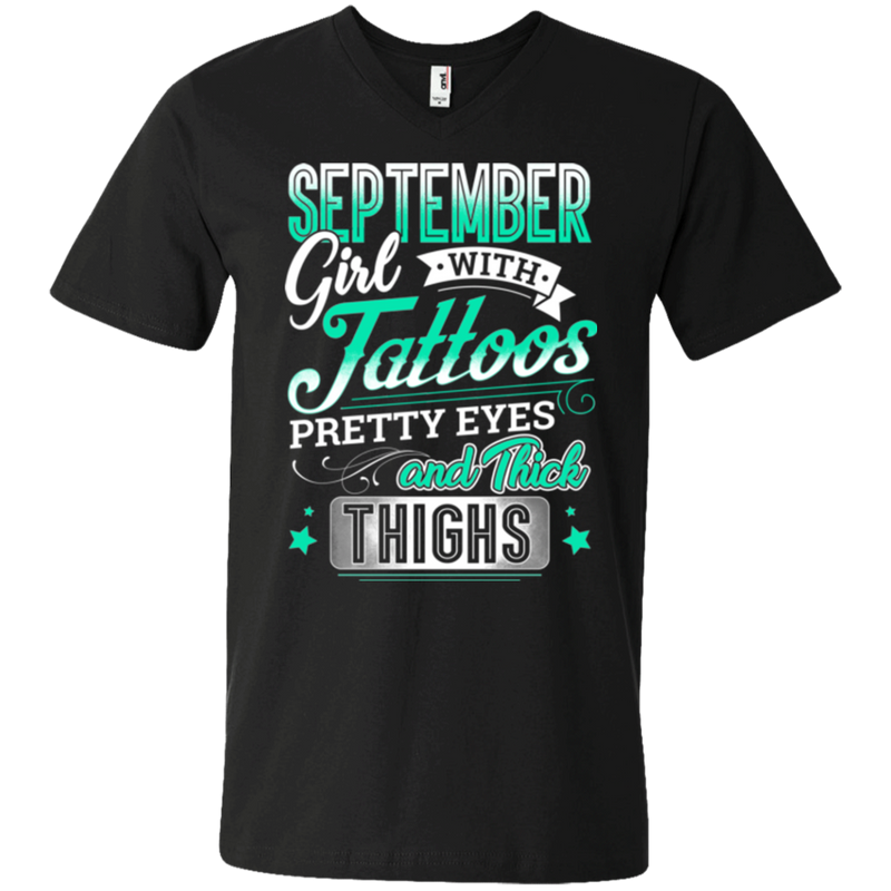 September girl with tattoos pretty eyes and thick things T-shirts CustomCat