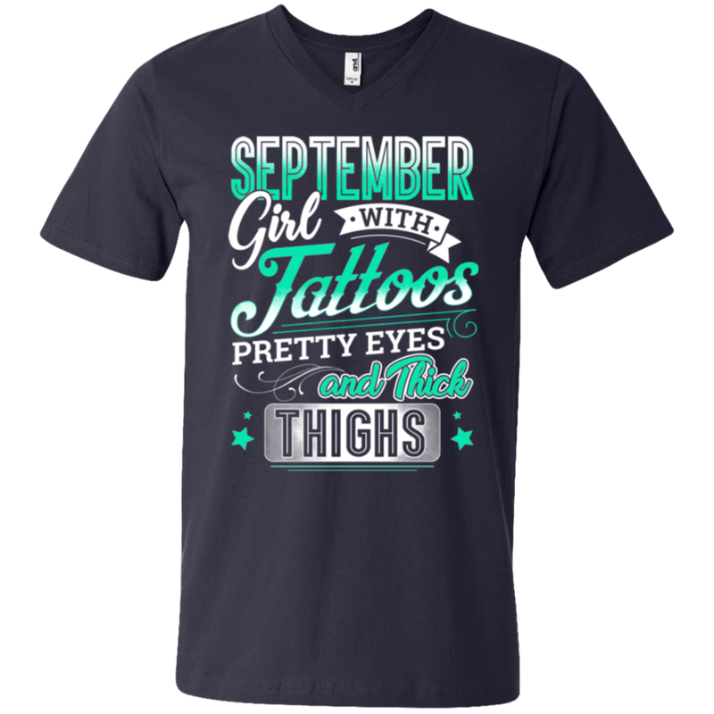 September girl with tattoos pretty eyes and thick things T-shirts CustomCat