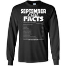 September Girls T-Shirt Funny September Facts Girl Sayings Funny Sarcasm Birthday Girls Shirts CustomCat