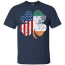 Shamrocks American Ireland Flag Funny Gifts Patrick's Day Irish T-Shirt CustomCat