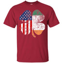 Shamrocks American Ireland Flag Funny Gifts Patrick's Day Irish T-Shirt CustomCat