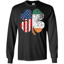 Shamrocks American Ireland Flag Funny Gifts Patrick's Day Irish T-Shirt CustomCat