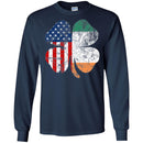 Shamrocks American Ireland Flag Funny Gifts Patrick's Day Irish T-Shirt CustomCat