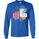 Shamrocks American Ireland Flag Funny Gifts Patrick's Day Irish T-Shirt CustomCat
