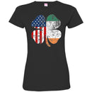 Shamrocks American Ireland Flag Funny Gifts Patrick's Day Irish T-Shirt CustomCat
