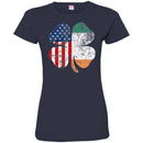 Shamrocks American Ireland Flag Funny Gifts Patrick's Day Irish T-Shirt CustomCat