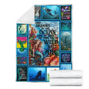 She Dreams Of The Ocean Late At Night And Longs For The Wild Salt Air Mermaid Fleece Blanket interestprint