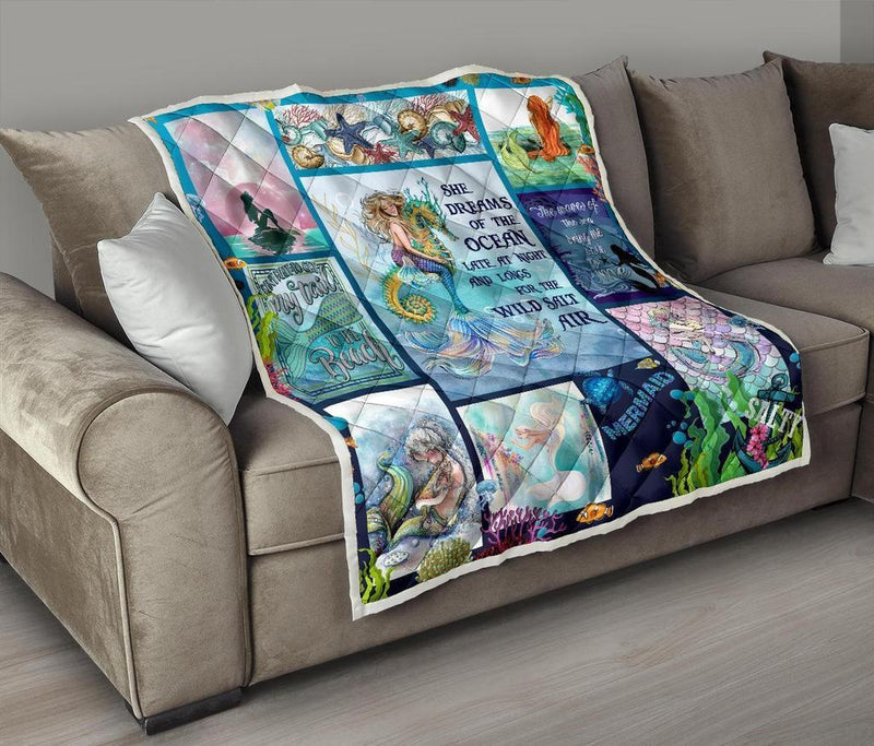 She Dreams Of The Ocean Late At Night And Longs Mermaid Quilt interestprint