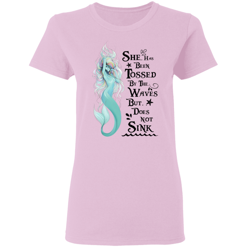 She Has Been Tossed By The Waves Mermaid T-Shirt CustomCat