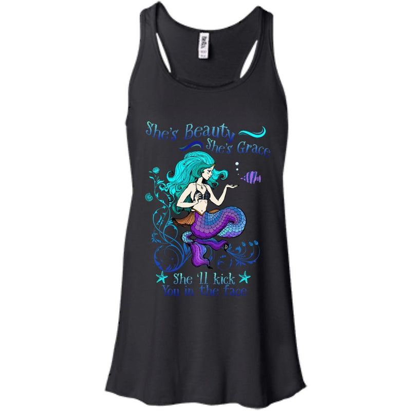 She Will Kick You In The Face T-shirt & Hoodie For Mermaid CustomCat