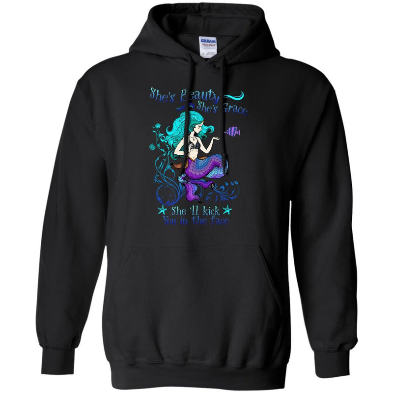 She Will Kick You In The Face T-shirt & Hoodie For Mermaid CustomCat