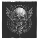 Skull Shower Curtains Amazing Badass Skull With Wings For Bathroom Decor