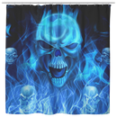 Skull Shower Curtains Amazing Blue Fire Skull For Bathroom Decor