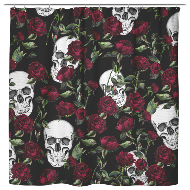 Skull Shower Curtains Awesome Skull Hide Under Rose For Bathroom Decor