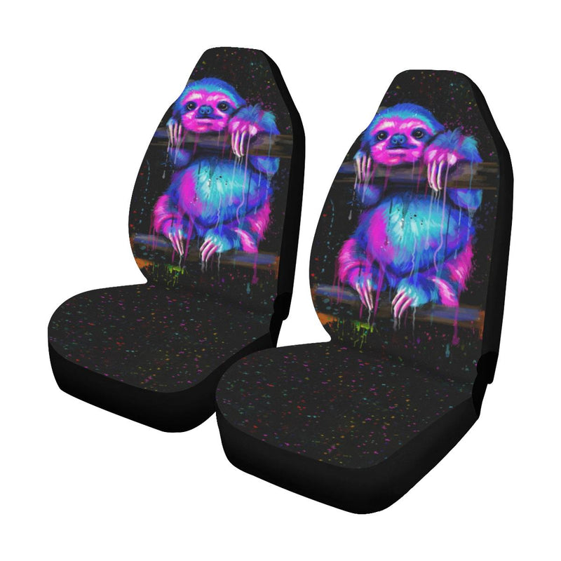 Sloth Neon Car Seat Covers (Set of 2) interestprint