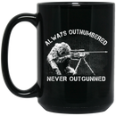 Sniper Coffee Mug Always Outnumbered Never Outgunner 11oz - 15oz Black Mug CustomCat