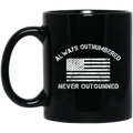 Sniper Coffee Mug Always Outnumbered Never Outgunner ver2 11oz - 15oz Black Mug CustomCat