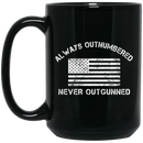 Sniper Coffee Mug Always Outnumbered Never Outgunner ver2 11oz - 15oz Black Mug CustomCat