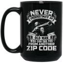 Sniper Coffee Mug Never Underestimate An Old Man Who Can End You From Another Zip Code 11oz - 15oz Black Mug CustomCat