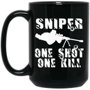 Sniper Coffee Mug Sniper One Shot One Kill 11oz - 15oz Black Mug CustomCat