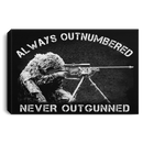 Sniper Soldier Canvas - Always Outnumbered Never Outgunner Canvas Wall Art Decor