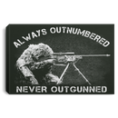 Sniper Soldier Canvas - Always Outnumbered Never Outgunner Canvas Wall Art Decor