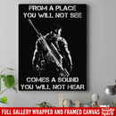 Sniper Soldier Canvas - From A Place You Will Not See Comes A Sound You Will Not Hear Canvas Wall Art Decor