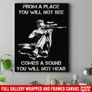 Sniper Soldier Canvas - From A Place You Will Not See Comes A Sound You Will Not Hear Canvas Wall Art Decor