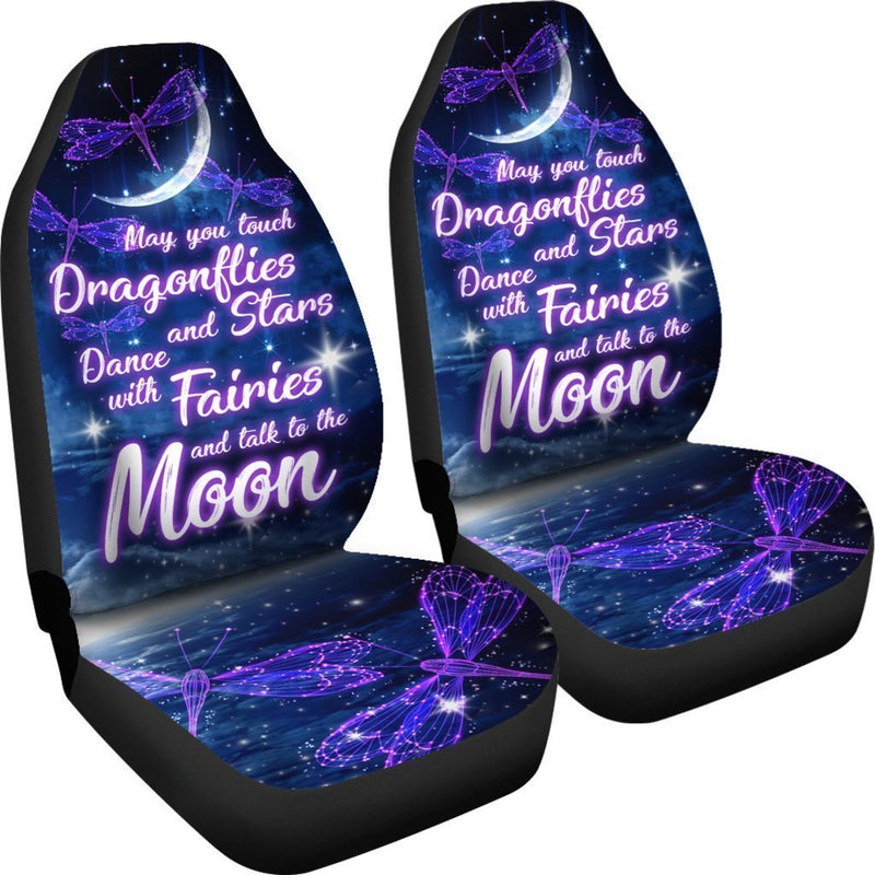 Sparkly Dragonflies - Stars - Fairies And The Moon Car Seat Covers (Set Of 2)