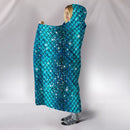 Sparkly Mermaid Scale Hooded Blanket interestprint
