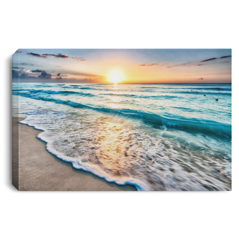 Sunrise Over Cancun Beach Canvas For Home Decor Mermaid - CANLA75 - CustomCat