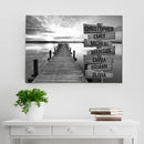 Sunset Lake Dock Multi Names Premium Canvas Crossroads Personalized Canvas Wall Art Black And White, Family Street Sign Family Name Art Canvas Family - CANLA75 - CustomCat