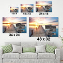 Sunset Lake Dock Multi Names Premium Canvas Crossroads Personalized Canvas Wall Art - Family Street Sign Family Name Art Canvas For Home Decor Custom Family - CANLA75 - CustomCat