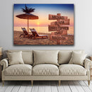 Sunset Over The Beach Ocean Sunset Multi Names Premium Canvas - Family Street Sign Family Name Art Canvas For Home Decor Personalized Canvas Wall Family - CANLA75 - CustomCat