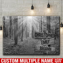 Sunshine Forest Road Multi Names Premium Canvas Crossroads Personalized Canvas Wall Art Black And White, Family Street Sign Family Name Art Canvas Family - CANLA75 - CustomCat