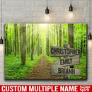 Sunshine Forest Road Multi Names Premium Canvas Crossroads Personalized Canvas Wall Art - Family Street Sign Family Name Art Canvas For Home Decor Custom Family - CANLA75 - CustomCat