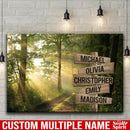 Sunshine Through Forest Multi Names Premium Canvas Crossroads Personalized Canvas Wall Art - Family Street Sign Family Name Art Canvas For Home Decor Family - CANLA75 - CustomCat