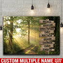 Sunshine Through Forest Multi Names Premium Canvas Crossroads Personalized Canvas Wall Art - Family Street Sign Family Name Art Canvas For Home Decor Family - CANLA75 - CustomCat
