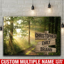 Sunshine Through Forest Multi Names Premium Canvas Crossroads Personalized Canvas Wall Art - Family Street Sign Family Name Art Canvas For Home Decor Family - CANLA75 - CustomCat