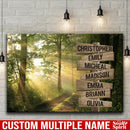 Sunshine Through Forest Multi Names Premium Canvas Crossroads Personalized Canvas Wall Art - Family Street Sign Family Name Art Canvas For Home Decor Family - CANLA75 - CustomCat