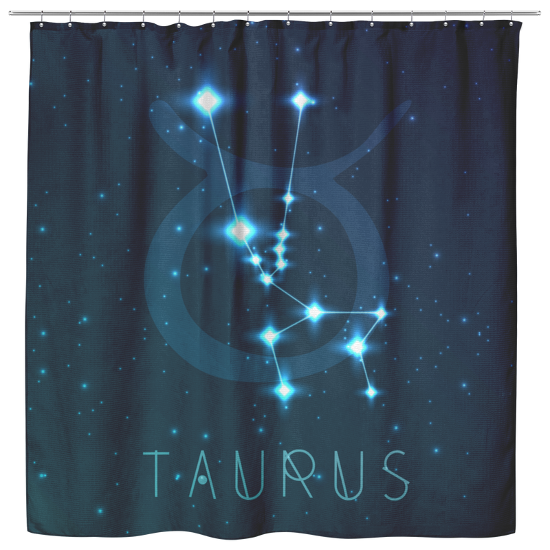 Taurus Shower Curtains Taurus Zodiac Sign Astrology Shower Curtains Spiritual Horoscope Constellations Stars For Bathroom Decor