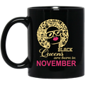 Teacher Coffee Mug Black Queens Teacher Are Born In November 11oz - 15oz Black Mug