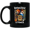 Teacher Coffee Mug Knowledge Is Power Book Cat Coffee 11oz - 15oz Black Mug