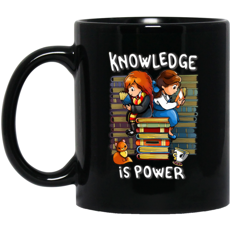 Teacher Coffee Mug Knowledge Is Power Book Cat Coffee 11oz - 15oz Black Mug