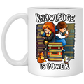 Teacher Coffee Mug Knowledge Is Power Book Cat Coffee 11oz - 15oz White Mug
