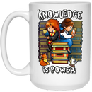 Teacher Coffee Mug Knowledge Is Power Book Cat Coffee 11oz - 15oz White Mug