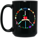 Teacher Coffee Mug Teach Peace Teaching Tools Peace Symbol Hippie Gift For Men Women 11oz - 15oz Black Mug